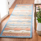 Safavieh Trace 221 Hand Tufted 65% Wool, 25% Viscose, 10% Nylon Rug Blue / Rust 9' x 12'