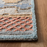 Safavieh Trace 221 Hand Tufted 65% Wool, 25% Viscose, 10% Nylon Rug Blue / Rust 9' x 12'