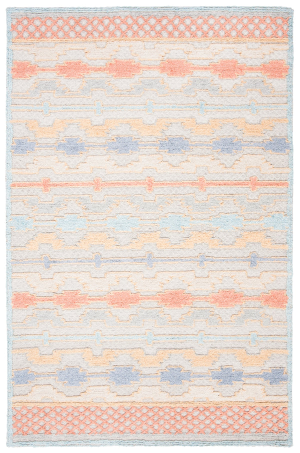 Safavieh Trace 221 Hand Tufted 65% Wool, 25% Viscose, 10% Nylon Rug Blue / Rust 9' x 12'