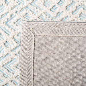 Safavieh Trace 224 Hand Tufted Wool 65%, Viscose, 25%, Nylon 10% Rug Ivory / Blue 9' x 12'