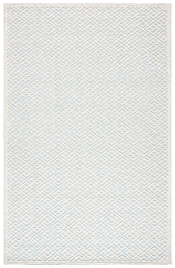 Trace 224 Contemporary Hand Tufted Wool 65%, Viscose, 25%, Nylon 10% Rug Ivory / Blue
