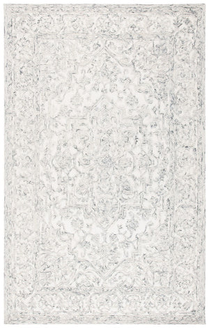 Trace 302 Transitional Hand Tufted 100% Indian Wool Pile Rug Ivory / Charcoal