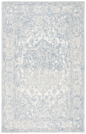 Trace 302 Transitional Hand Tufted 100% Indian Wool Pile Rug Ivory / Blue