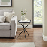 Walker Edison Trebent Minimalist/ 18" 3-Leg Contemporary Side Table TREBSTBL