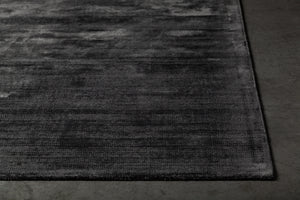 Chandra Rugs Tricia 100% Viscose Hand-Woven Contemporary Solid Rug Charcoal 9' x 13'