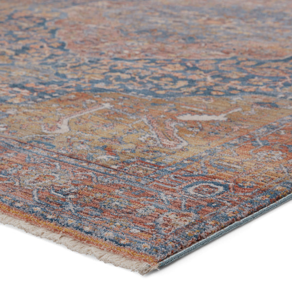 Jaipur Living Terra Collection TRR08 Saphir 100% Polyester Machine Made Updated Traditional Medallion Rug RUG149403