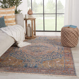Jaipur Living Terra Collection TRR08 Saphir 100% Polyester Machine Made Updated Traditional Medallion Rug RUG149403