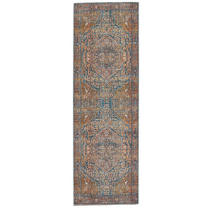 Jaipur Living Terra Collection TRR08 Saphir 100% Polyester Machine Made Updated Traditional Medallion Rug RUG149404