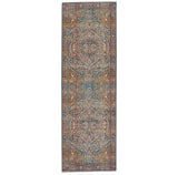 Terra Collection TRR08 Saphir 100% Polyester Machine Made Updated Traditional Medallion Rug