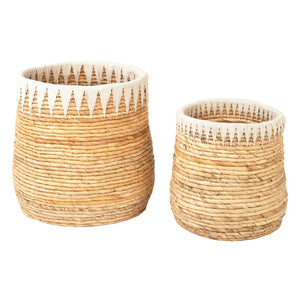 Dovetail Oakland Hand Woven Natural Abaca and Cotton Storage Baskets, Set of 2 TSD8029