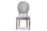 Baxton Studio Clairette Wood Traditional French Accent Chair-Round