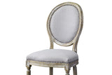 Baxton Studio Clairette Wood Traditional French Accent Chair-Round