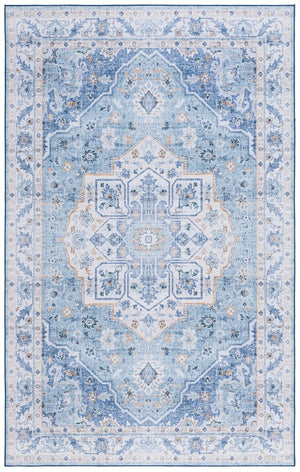 Safavieh Tucson 118 M/W S/R Power Loomed Traditional Rug Light Blue / Blue 9' x 12'