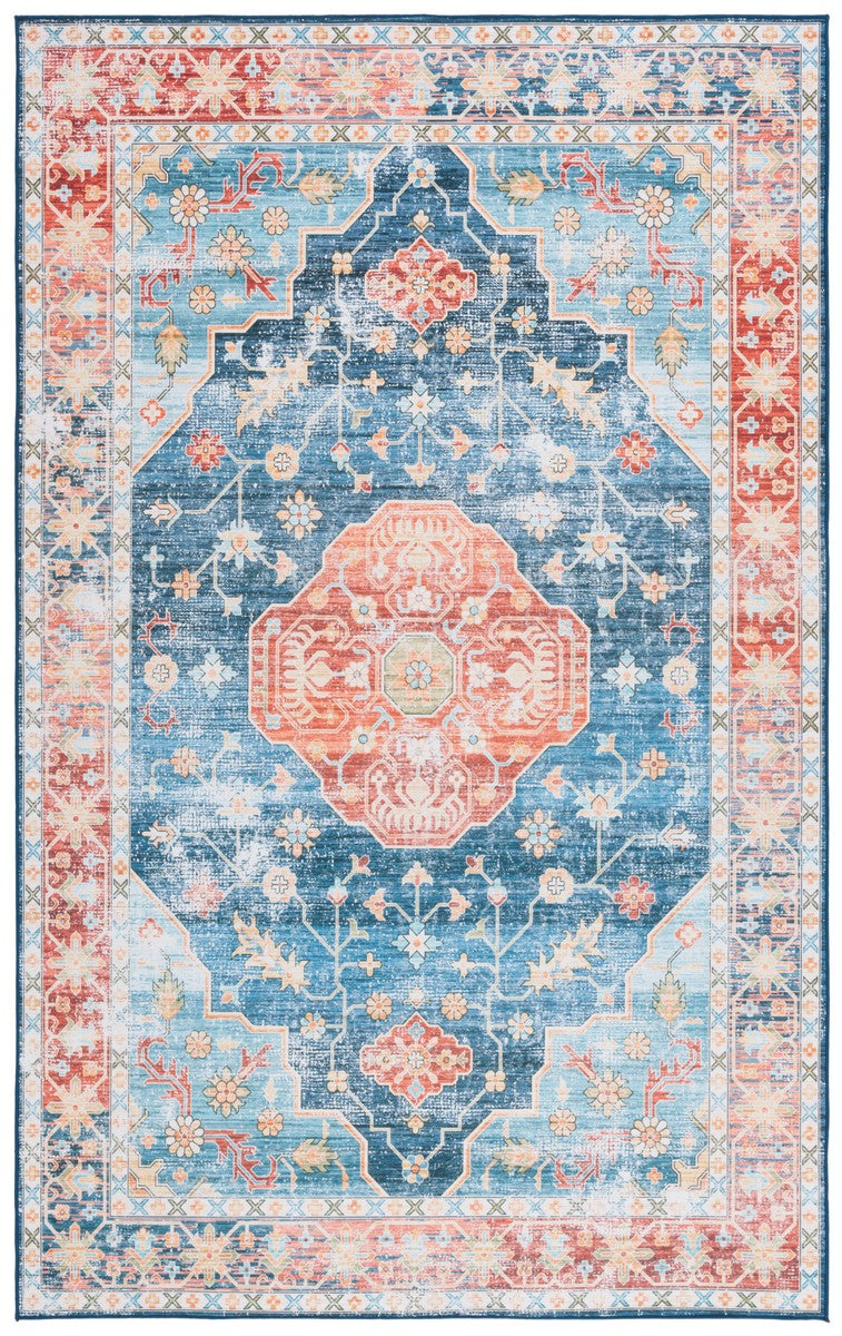 Safavieh Tucson 119 M/W S/R Power Loomed Traditional Rug Blue / Rust 9' x 12'