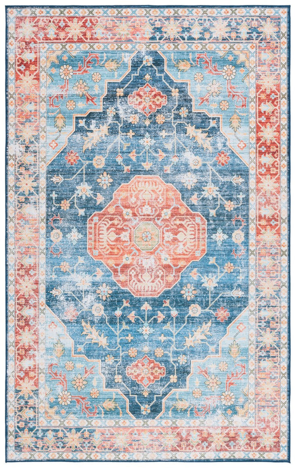 Safavieh Tucson 119 M/W S/R Power Loomed Traditional Rug Blue / Rust 9' x 12'