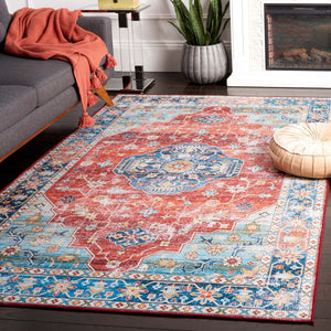 Safavieh Tucson 119 M/W S/R Power Loomed Traditional Rug Rust / Blue 9' x 12'