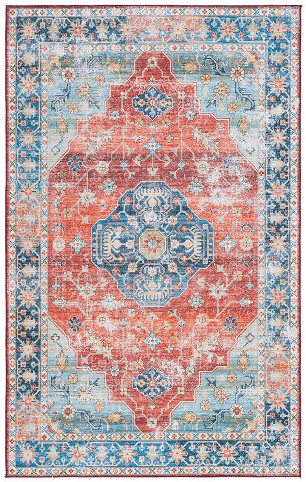 Safavieh Tucson 119 M/W S/R Power Loomed Traditional Rug Rust / Blue 9' x 12'