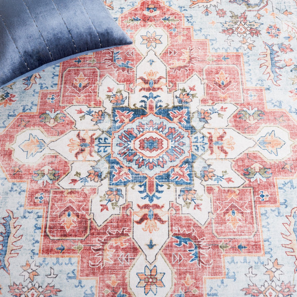 Safavieh Tucson 148 M/W S/R Power Loomed Traditional Rug Red / Blue 9' x 12'