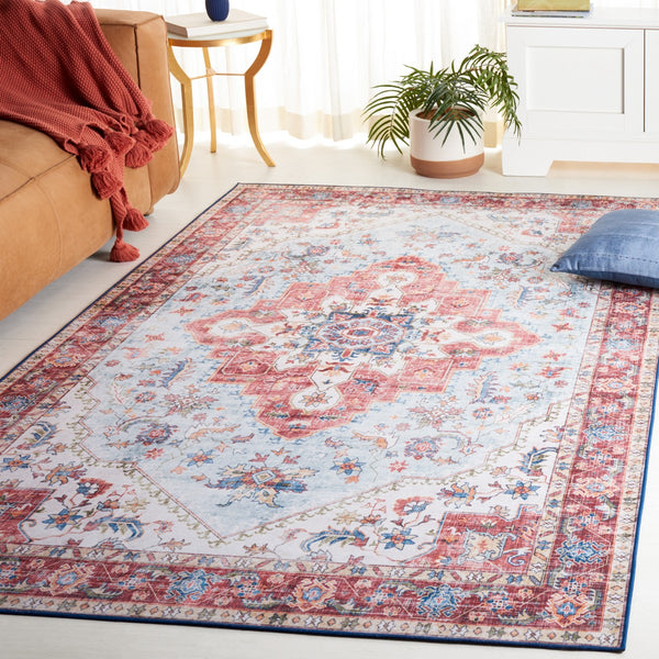 Safavieh Tucson 148 M/W S/R Power Loomed Traditional Rug Red / Blue 9' x 12'