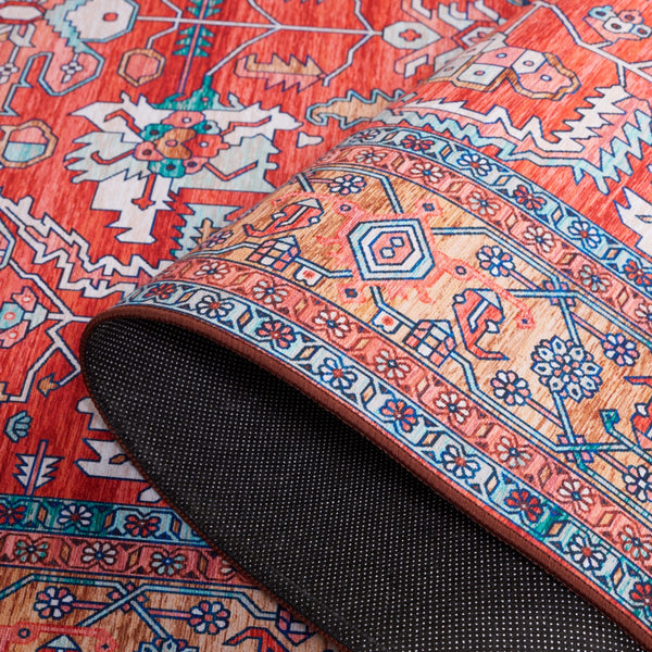 Safavieh Tucson 152 M/W S/R Power Loomed Traditional Rug Rust / Navy 9' x 12'