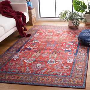 Safavieh Tucson 152 M/W S/R Power Loomed Traditional Rug Rust / Navy 9' x 12'