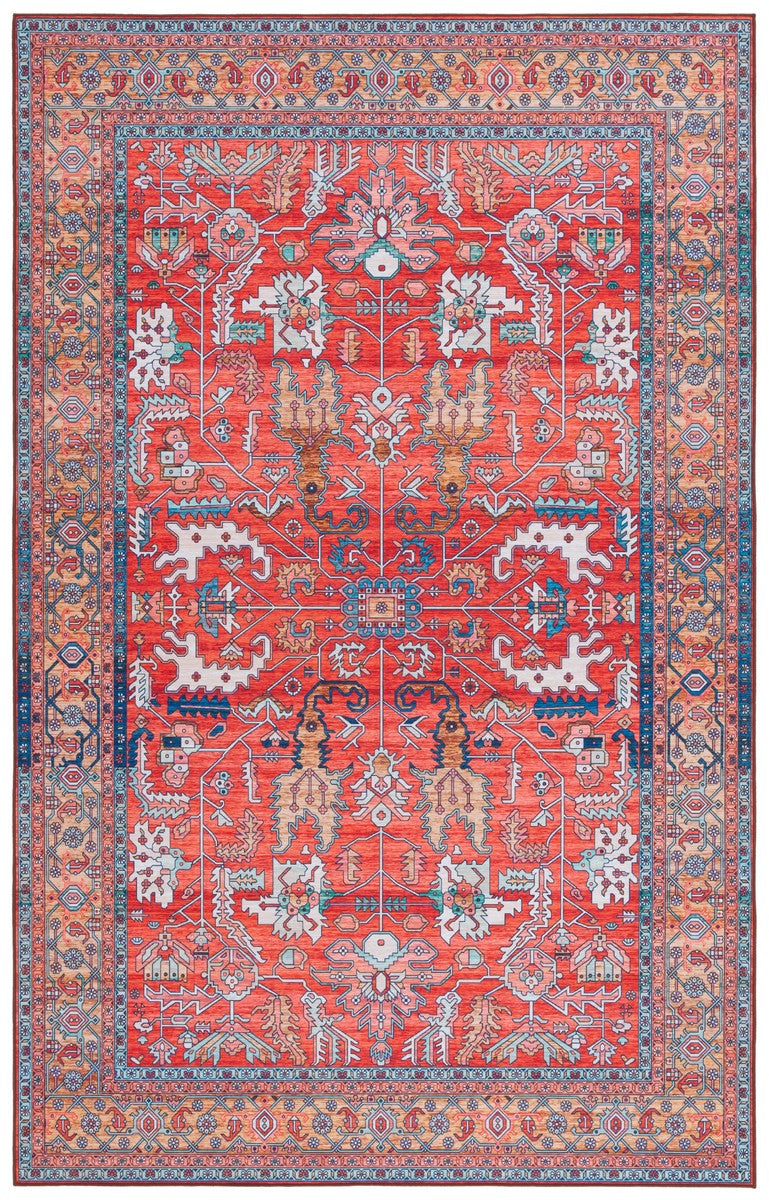 Safavieh Tucson 152 M/W S/R Power Loomed Traditional Rug Rust / Navy 9' x 12'