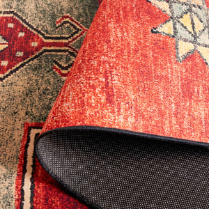 Safavieh Tucson 189 M/W S/R Power Loomed Traditional Rug Rust / Green 9' x 12'