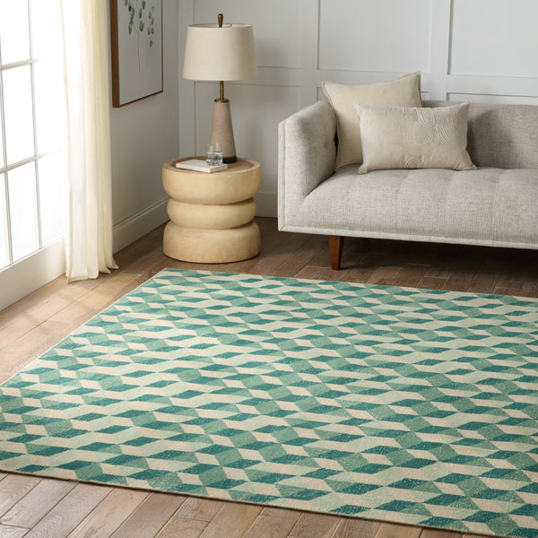 Jaipur Living Tessera by Verde Home Matrix TSS04 Hand Knotted Handmade Indoor Persian Knot 6/8 Modern Rug Green 10' x 14'