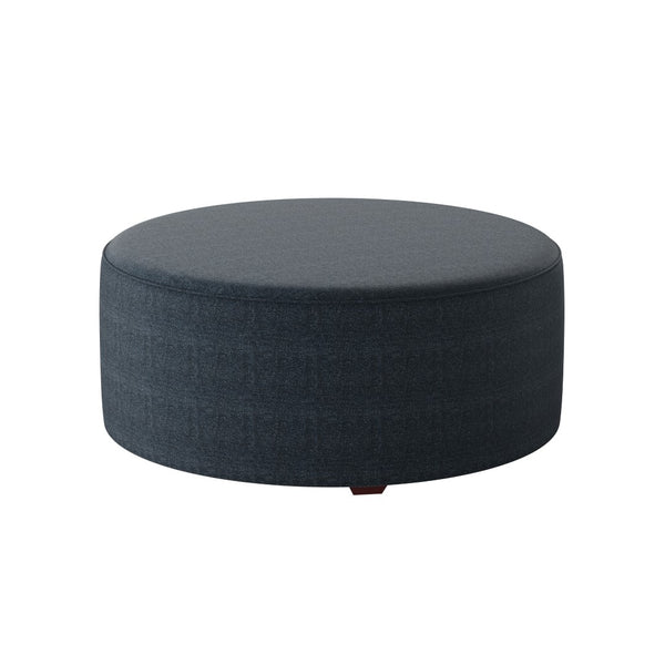 Fusion 140-C Transitional Cocktail Ottoman 140-C Theron Indigo 39" Round Cocktail Ottoman