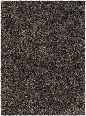 Chandra Rugs Tulip 100% Polyester Hand-Woven Contemporary Rug Black/Beige 7'9 x 10'6