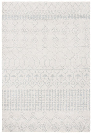 Tulum 229 Bohemian Power Loomed Polypropylene Pile Rug Ivory / Light Grey