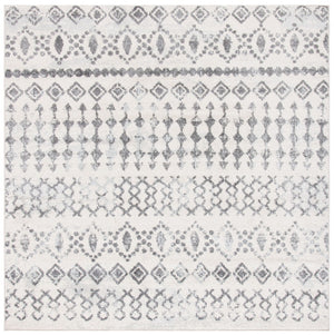 Tulum 240 Bohemian Power Loomed Polypropylene Pile Rug Ivory / Grey