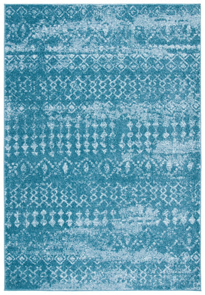 Tulum 240 Bohemian Power Loomed Polypropylene Pile Rug Turquoise / Blue
