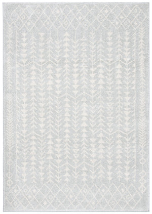 Tulum 262 Bohemian Power Loomed Polypropylene Pile Rug Light Grey / Ivory