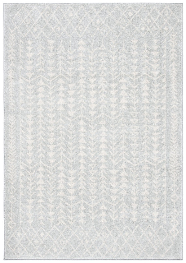 Tulum 262 Bohemian Power Loomed Polypropylene Pile Rug Light Grey / Ivory