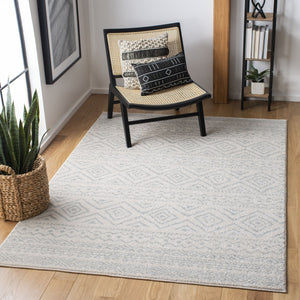 Tulum 267 Bohemian Power Loomed Polypropylene Pile Rug Ivory / Light Grey