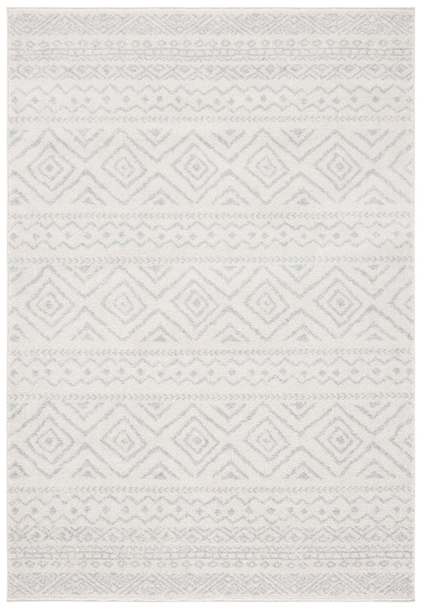Tulum 267 Bohemian Power Loomed Polypropylene Pile Rug Ivory / Light Grey