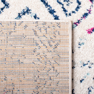 Tulum 267 Bohemian Power Loomed Polypropylene Pile Rug Ivory / Fuchsia