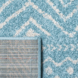 Tulum 267 Bohemian Power Loomed Polypropylene Pile Rug Turquoise / Ivory