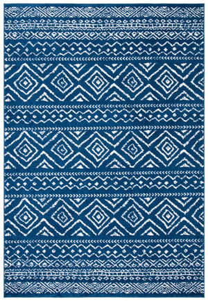 Tulum 267 Bohemian Power Loomed Polypropylene Pile Rug Navy / Ivory