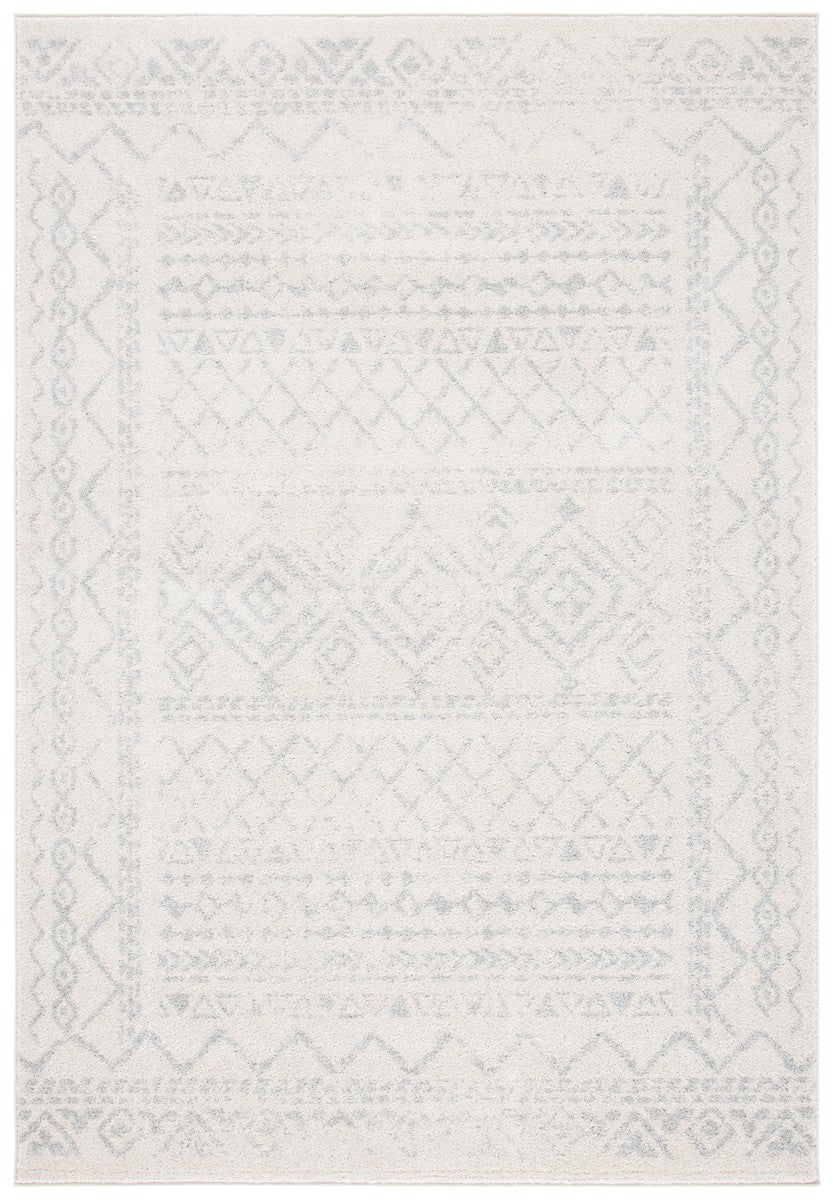 Tulum 268 Bohemian Power Loomed Polypropylene Pile Rug Ivory / Light Grey