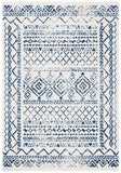 Tulum 268 Bohemian Power Loomed Polypropylene Pile Rug Ivory / Navy