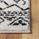 Tulum 268 Bohemian Power Loomed Polypropylene Pile Rug Ivory / Black