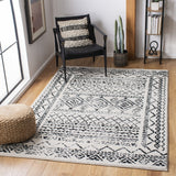 Tulum 268 Bohemian Power Loomed Polypropylene Pile Rug Ivory / Black