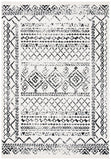 Tulum 268 Bohemian Power Loomed Polypropylene Pile Rug Ivory / Black