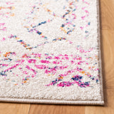 Tulum 268 Bohemian Power Loomed Polypropylene Pile Rug Ivory / Fuchsia