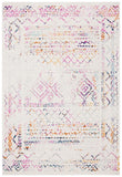 Tulum 268 Bohemian Power Loomed Polypropylene Pile Rug Ivory / Fuchsia