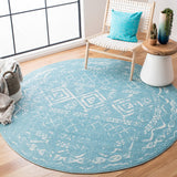 Tulum 268 Bohemian Power Loomed Polypropylene Pile Rug Turquoise / Ivory