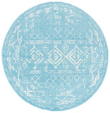 Tulum 268 Bohemian Power Loomed Polypropylene Pile Rug Turquoise / Ivory