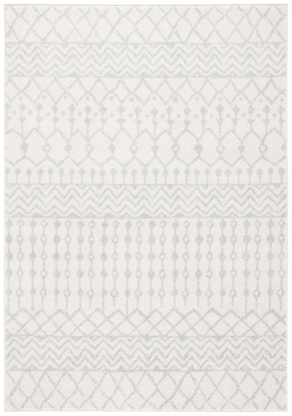 Tulum 270 Bohemian Power Loomed Polypropylene Pile Rug Ivory / Light Grey